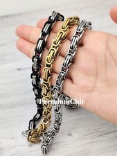 18"- 30" Stainless Steel 4/6/8mm Silver/Black/Gold Plated Byzantine Box Necklace