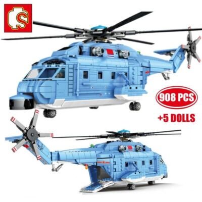 Z18 Utility Helicopter Building Blocks Set MOC Military Brick DIY