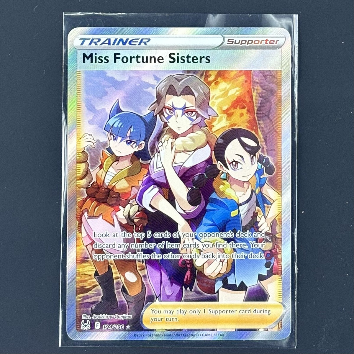 MISS FORTUNE SISTERS 194/196 LOST ORIGIN FULL ART TRAINER
