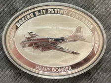 BOEING B-17 FLYING FORTRESS OVAL SHAPED COMMEMORATIVE PROOF COIN/MEDAL