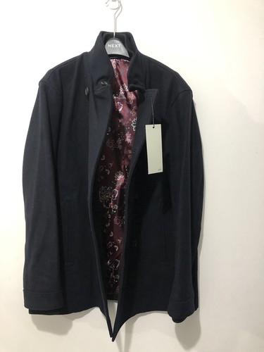 £40 Off Next Tailoring Double Breasted Wool Blend Pea Coat In Navy XL £99 - Picture 2 of 17