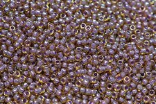 Toho Seed Beads 8/0 - Inside Light Topaz Opaque Lavender Lined