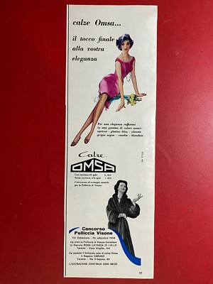 (P128) OMSA UNDERWEAR SOCKS 33x11 cm Advertising Advertising Clipping