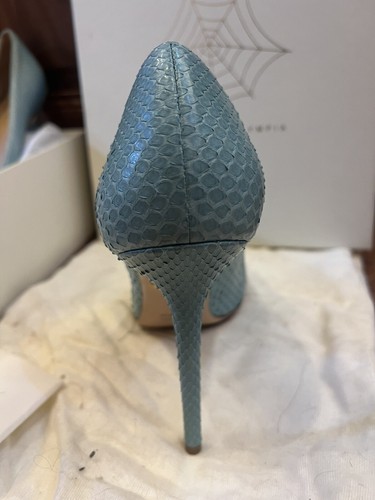 Zapatos de salón Charlotte Olympia azul aguamarina auténticos pitón Monroe punta talla 41 - Imagen 7 de 11