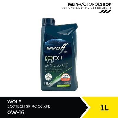 Wolf EcoTech 0W-16 SP/RC G6 XFE API SP API SN PLUS 1 Liter