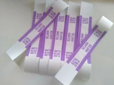 50 PURPLE- $2000 SELF-SEALING CURRENCY STRAPS/BANDS