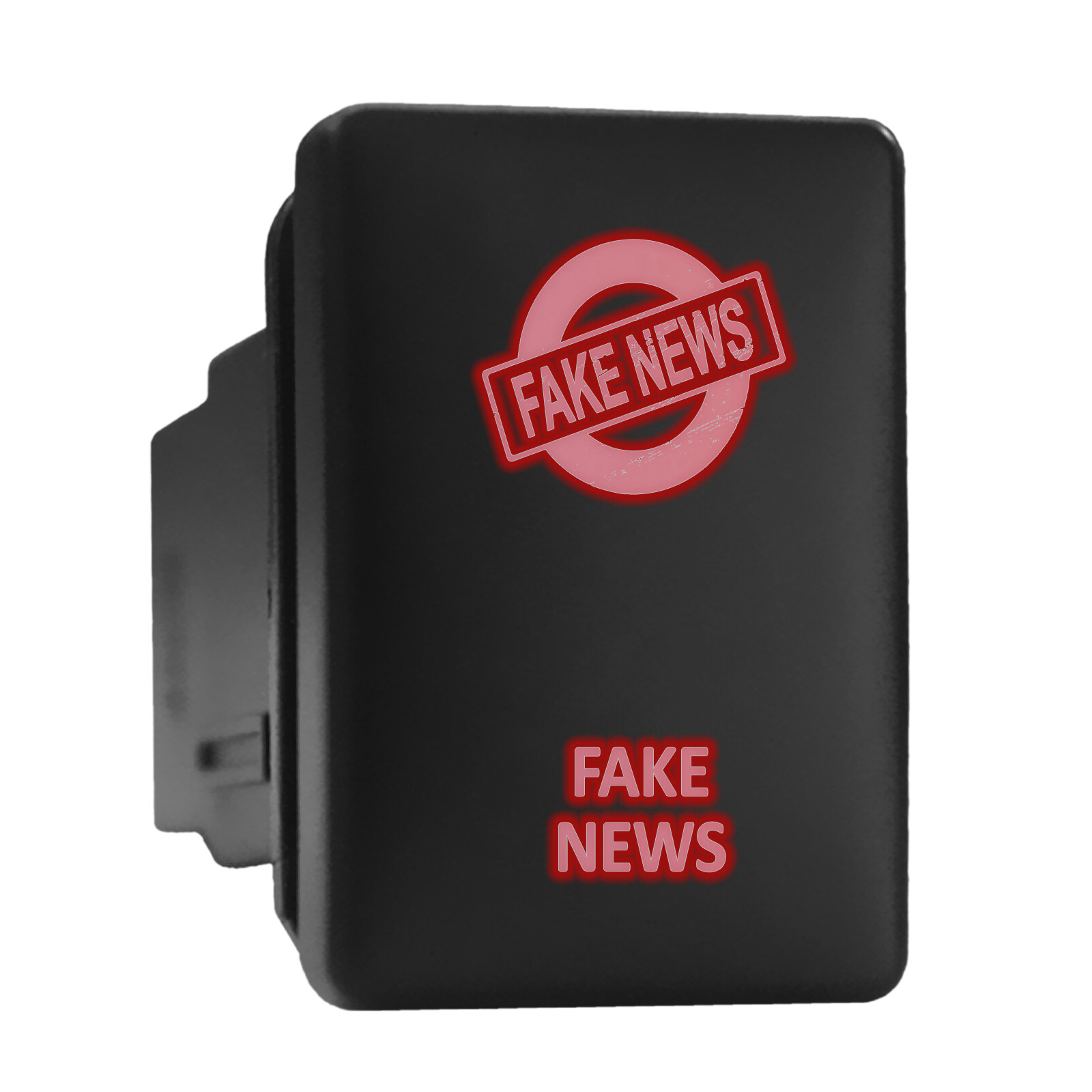 Red Backlit Fake News Push Button Switch for Toyota 1.28x0.87 Inches