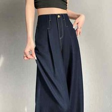 Summer Vintage Women's Wide Leg Pants High Waist Solid Casual Loose