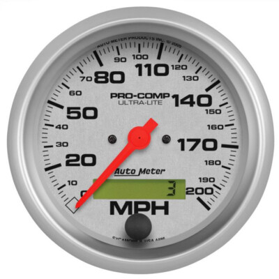 AutoMeter 4486 3-3/8'' SPEEDOMETER, 0-200 MPH, ELECTRIC, ULTRA-LITE