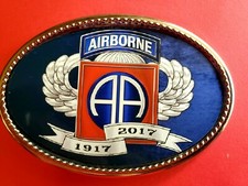 82nd AIRBORNE Commemorative 100 Years Epoxy Buckle - Made in USA