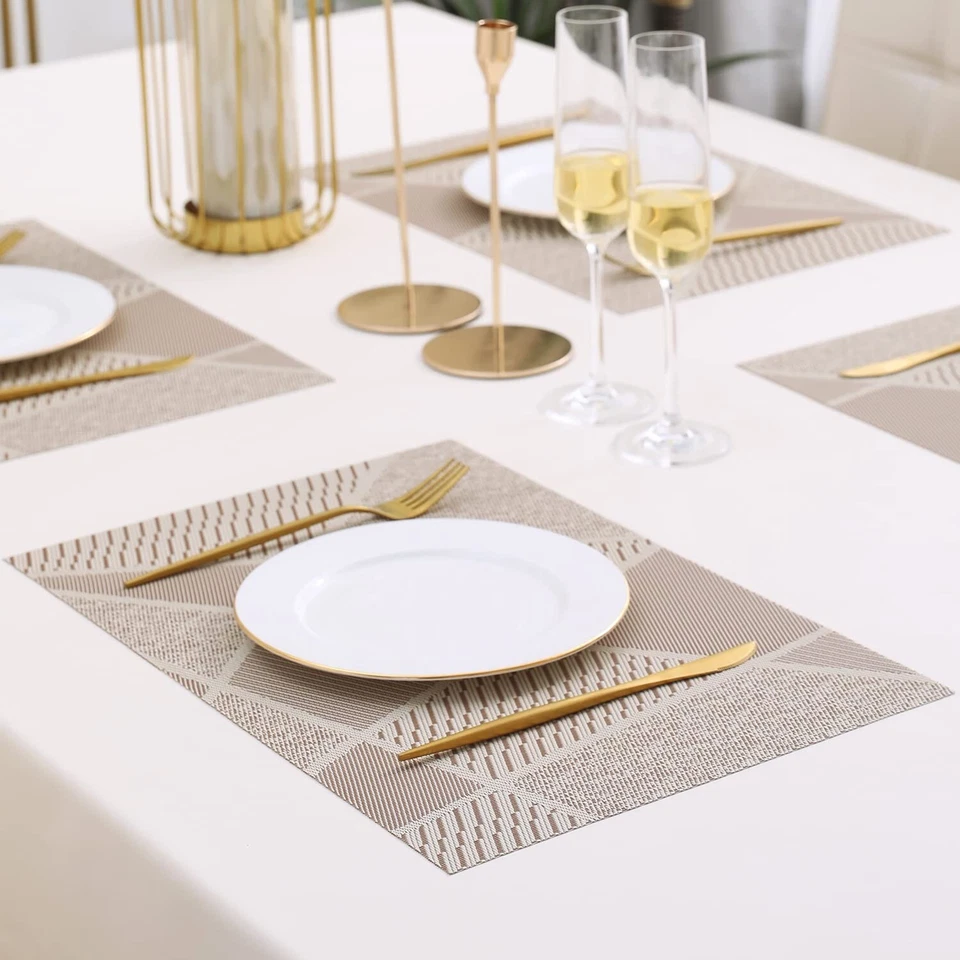 Juego de 6 colchonetas lavables de PVC para mesa de comedor 45 x 30 cm AR2156 Foto 3 de 4