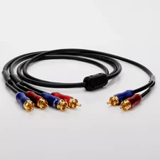 Gold Plated RCA Plug 2 Male to 4 Male Y Adapter Splitter Stereo Extension Cable
