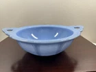 Vintage Jeanette Delphite Blue Milk Glass, Cherry Blossom Serving Bowl w/handles