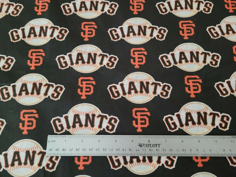 15" San Francisco Giants Baseball Fabric Traditions 56" Wide on Black MLB - Image 2 of 3