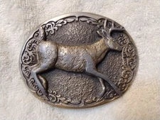 Vintage Belt Buckle The Great American Buckle Co. 1981  Running Deer