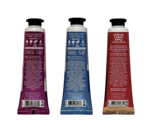 Bath & Body Works Hand Cream Twisted Peppermint Apple & Swirl Candy 3Pc Bundle - Picture 2 of 3