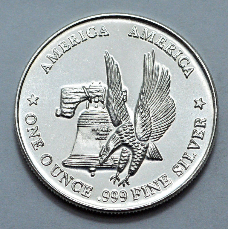 1 Oz .999 Silver Round Eagle Bell America The International Silver