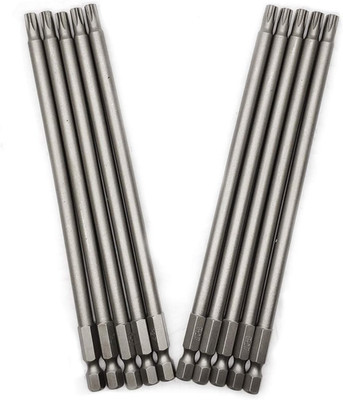 10PCS 6''/150Mm T27 Torx Head Screwdriver Bit Set, 1/4 Inch Hex Shank with Quick