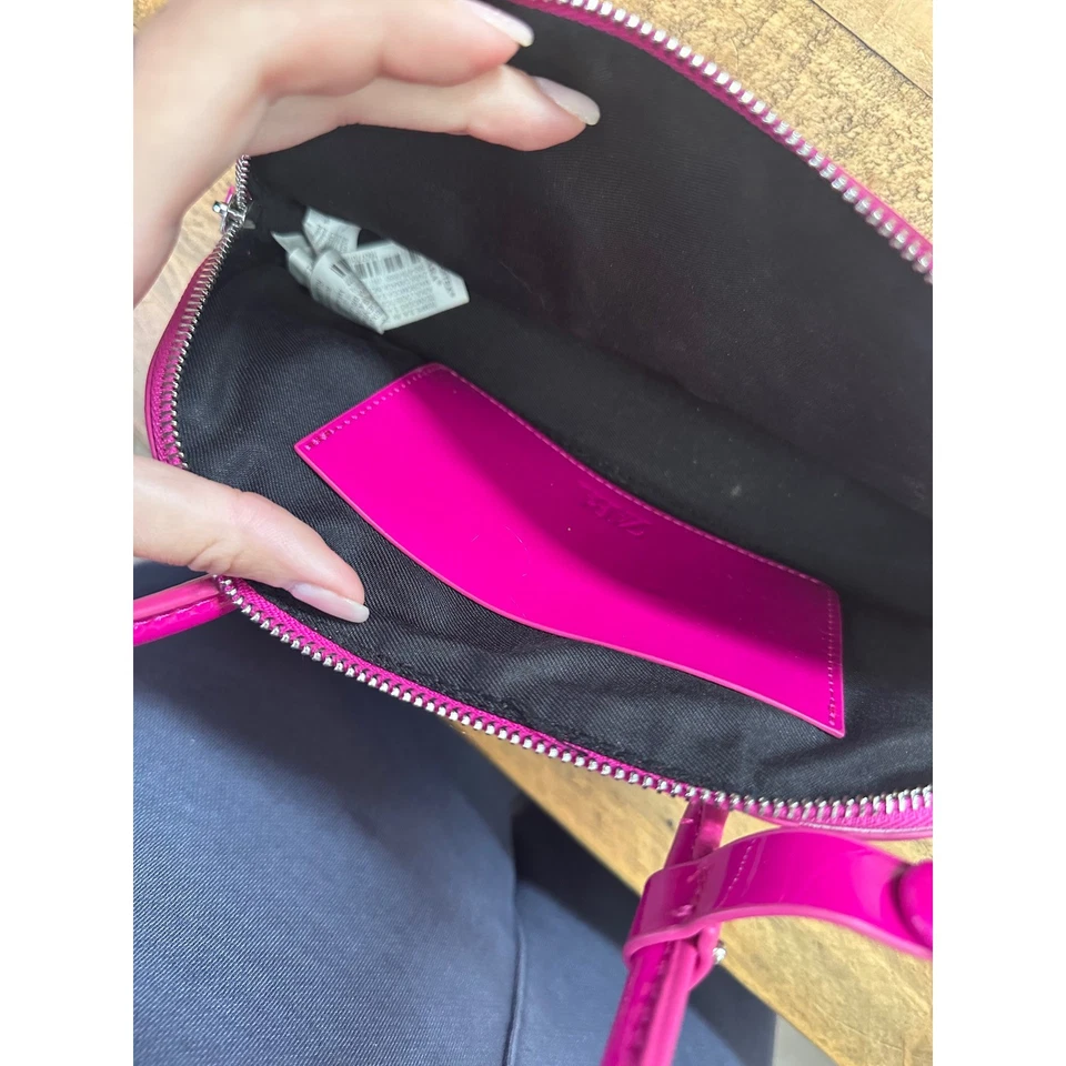Zara Pink Patent Leather Dome Shoulder Bag Y2K Style - Image 3 of 4