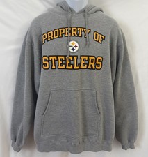 Vintage NFL Reebok Pittsburgh Steelers Gray Hoodie Men  s Size Large Heavyweight
