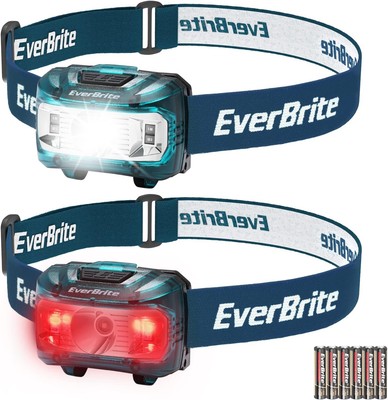 EverBrite Headlamp, 2 Pack Kids Headlamp with Red Light and adjustable, Blue 