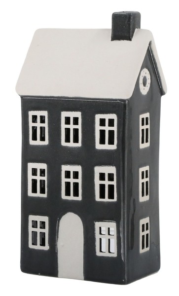 Chic Antique - Lichterhaus Teelichthaus Windlicht H25Cm Schwarz Keramik 39115425-image