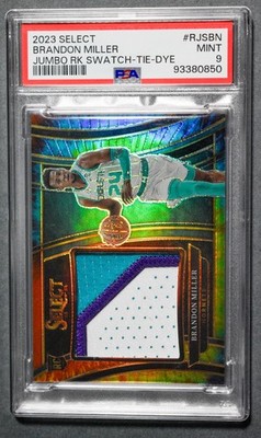 2023 Select Jumbo Rookie Swatch Brandon Miller Tie-Dye /25 RC PSA 9