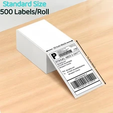 Label printing paper, 500 sheets per stack, 4x6 inch thermal printing