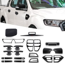 Matte Black Full Body Kit Lights Guards Trim for Ford Ranger 2016-2022 Wildtrak