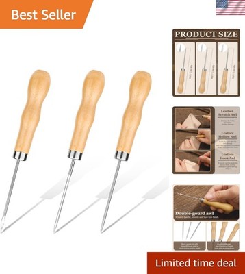 3 Pcs Sewing awl, Leather Scratch Hollow Hook Awl Tools, Awl Tool Sewing with...
