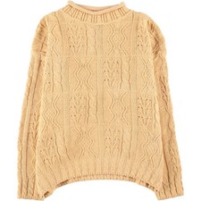 Vintage 1980'S LL Bean cable knit roll neck cotton knit sweater made in the ...