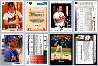 Ryan Klesko 4 Card Lot - Rookie Atlanta Braves San Diego Padres SF Giants RC