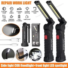 2x Rechargeable LED COB Work Light Mechanic Flashlight Lamp Magnetic Base Bright