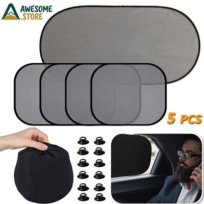 5PCS Car Sun Shade Mesh Cover Side Rear Window UV Block Baby Privacy Protector