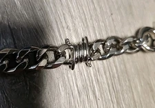 Heavy Duty Metal Barbed Wire Silver 26 Inch Trucker Biker Wallet Chain