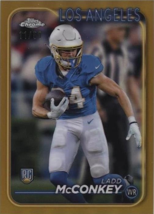 2024 Topps Chrome - Rookies Ladd McConkey #212 Gold Refractor /50 (RC)