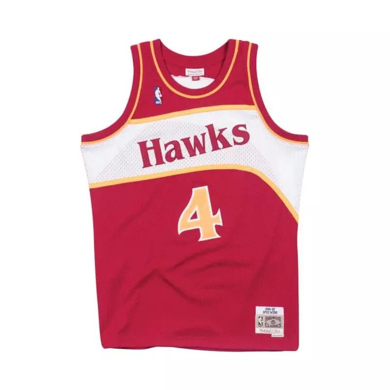 Maillot NBA Spud Webb Atlanta Hawks 1986-87 Mitchell & Ness rouge taille M