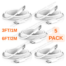 5PCS 60W USB C Fast Charger PD Type C Cable LOT For iPad Pro/Air MacBook/Samsung