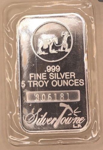 Silvertowne Donkey Bar 5oz Silver Prospector and Burro. Trusted Seller 21 Years