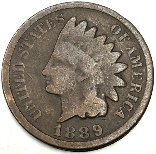 1889 Indian Head Cent Penny Good Condition 1c One Cent US Coin- 1315