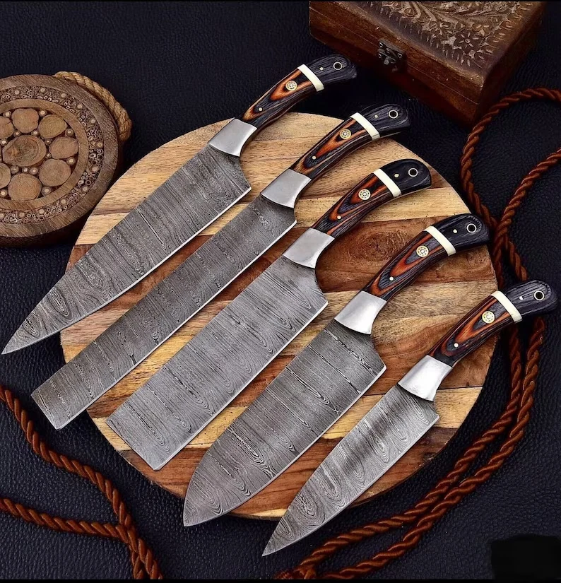 Handmade Damascus Knife Set – 5 Piece Chef Knife Set – FREE CUSTEM ANGRAVING
Opens in a new window o