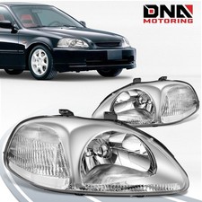 For 1996-1998 Honda Civic Ek Ej Em Chrome Housing Clear Corner Headlight Lamps For 1996-1998 Honda Civic Ek Ej Em Chrome Housing Clear Corner Headlight Lamps