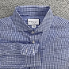 Charles Tyrwhitt Dress Shirt Mens 16/34 L/S Classic Fit Check Button Up Non Iron