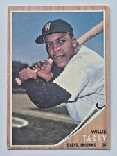 1962 Topps #462 Willie Tasby Baseball Card Cleveland Indians W on Hat