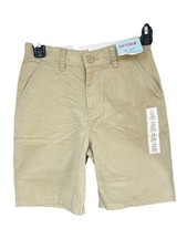 Boys Khaki Flat Front Shorts Knee Size 14 Slim Adjustable Waist NWT Cat Jack