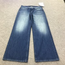 Aeropostale Wide Leg Jeans Womens 6 Blue Dark Wash Relaxed Non Stretch Denim