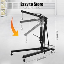 2T/4409lbs Shop Crane Lift Hydraulic Powered ...