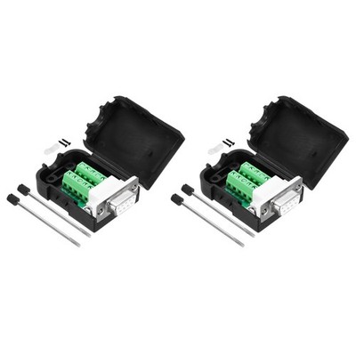 2 Pack DB9 Breakout Connector RS232 Serial Adapter Solderless Module Board