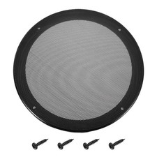 8" Speaker Grill, Black ABS Frame with Black Mesh Cover and Screw