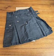 Cargo style Utility Kilt, adjustable Waist, Cargo pockets, Black size 32